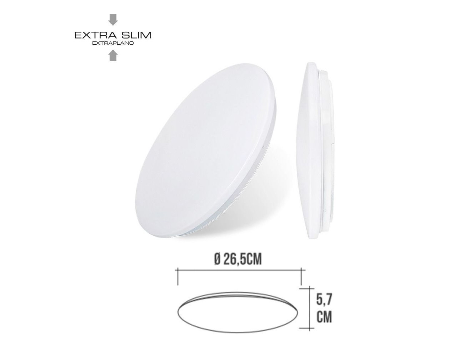 Aplique led circular de superficie 12 w 4000 k 1160 lm ø25 x 6,2 cm