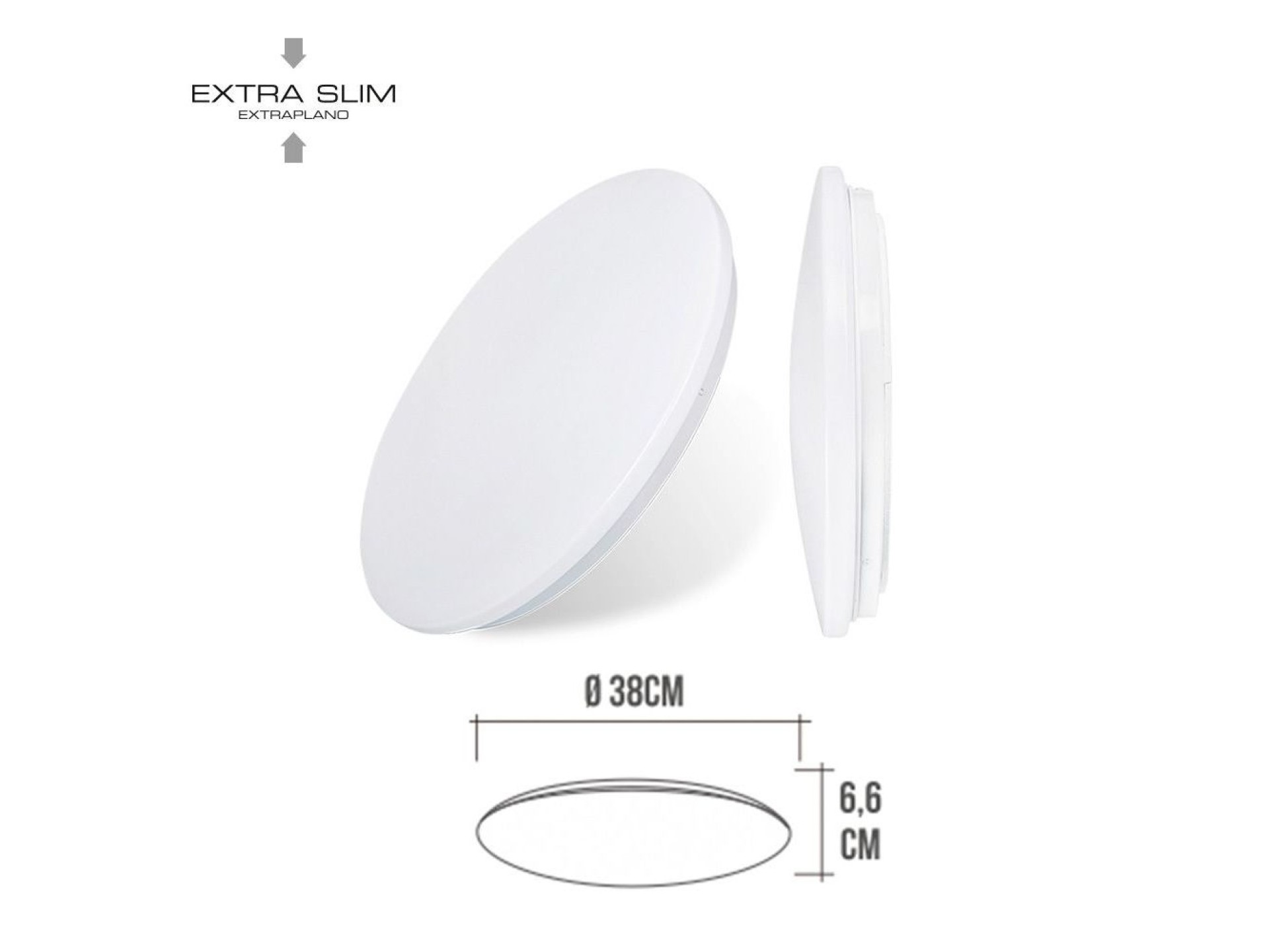 Circular surface led wall light 24 w 4000 k 2490 lm ø38 x 6,2 cm