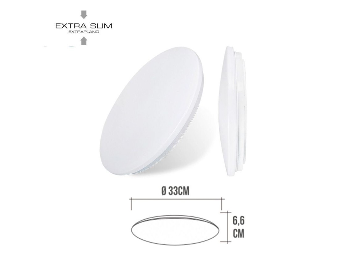 Aplique led circular de superficie 18w 4000 k 1820 lm ø32,5 x 6,2 cm
