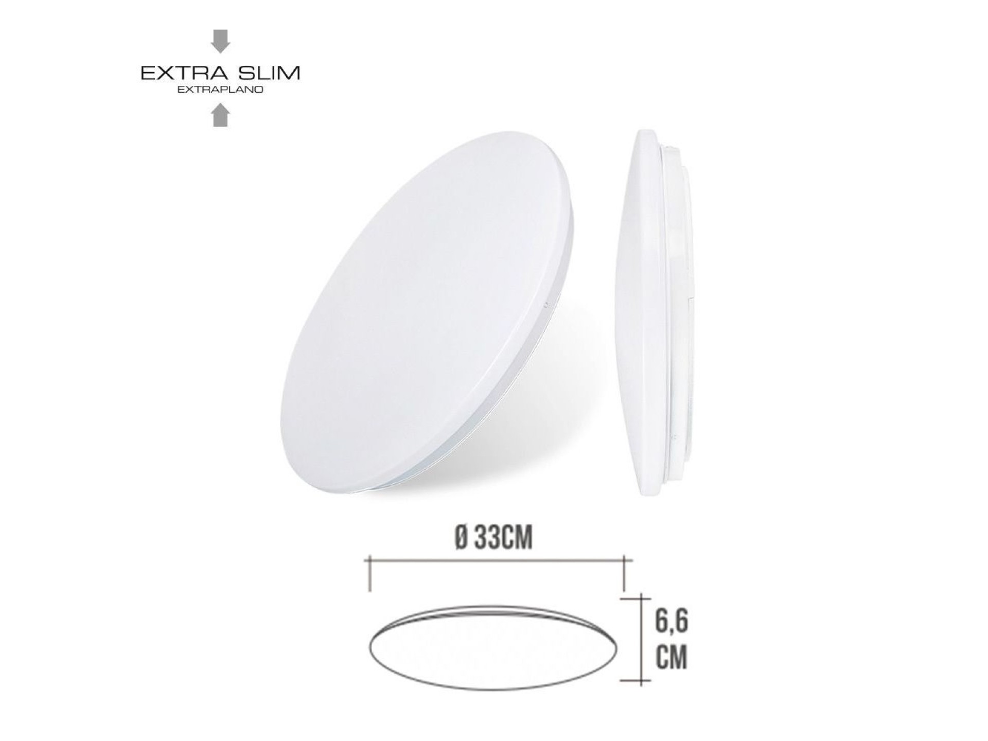 Luz de parede led de superfície circular 18 w 6500 k 1820 lm ø32,5 x 6,2 cm
