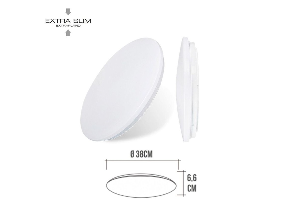 Luz de parede led de superf�cie circular 24 w 6500 k 2490 lm �38 x 6,2 cm