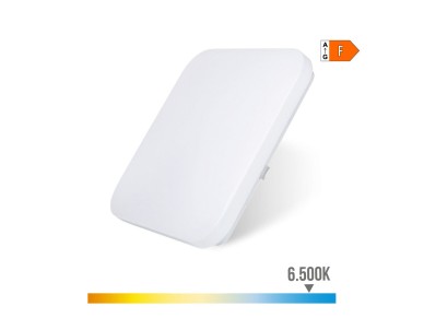 Aplique led cuadrado extraplano de superficie 24 w 6500 k 2490 lm 36,7 x 36,7 x 6,2 cm