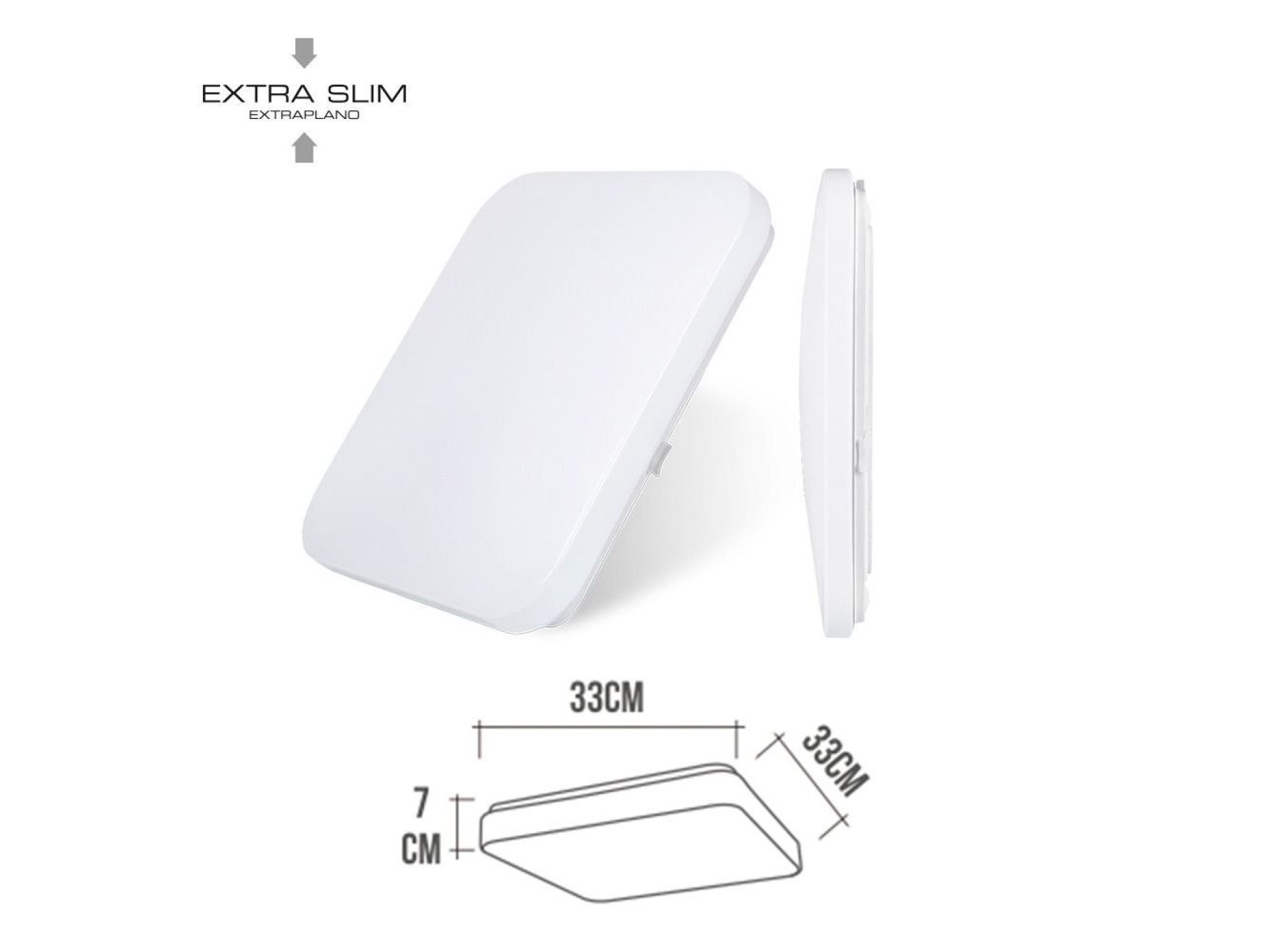 Luminaria de parede led quadrada extraplana 18 w 4000 k 1820 lm 33 x 33 x 6,9 cm