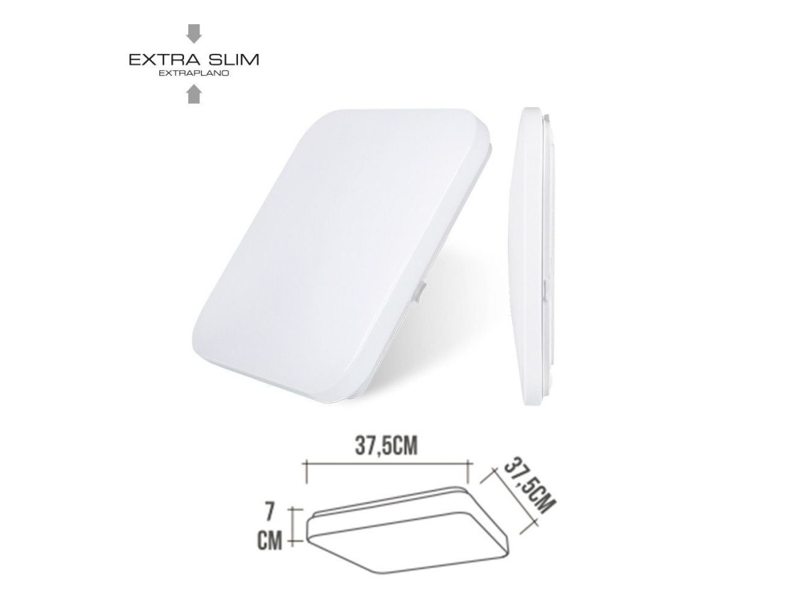 Extra flat surface square led wall light 24 w 6500 k 2490 lm 36,7 x 36,7 x 6,2 cm