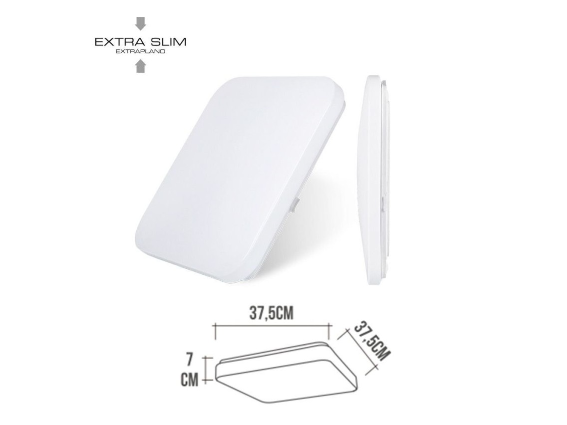 Extra flat square surface led wall light 24 w 4000 k 2490 lm 36,7 x 36,7 x 6,2 cm