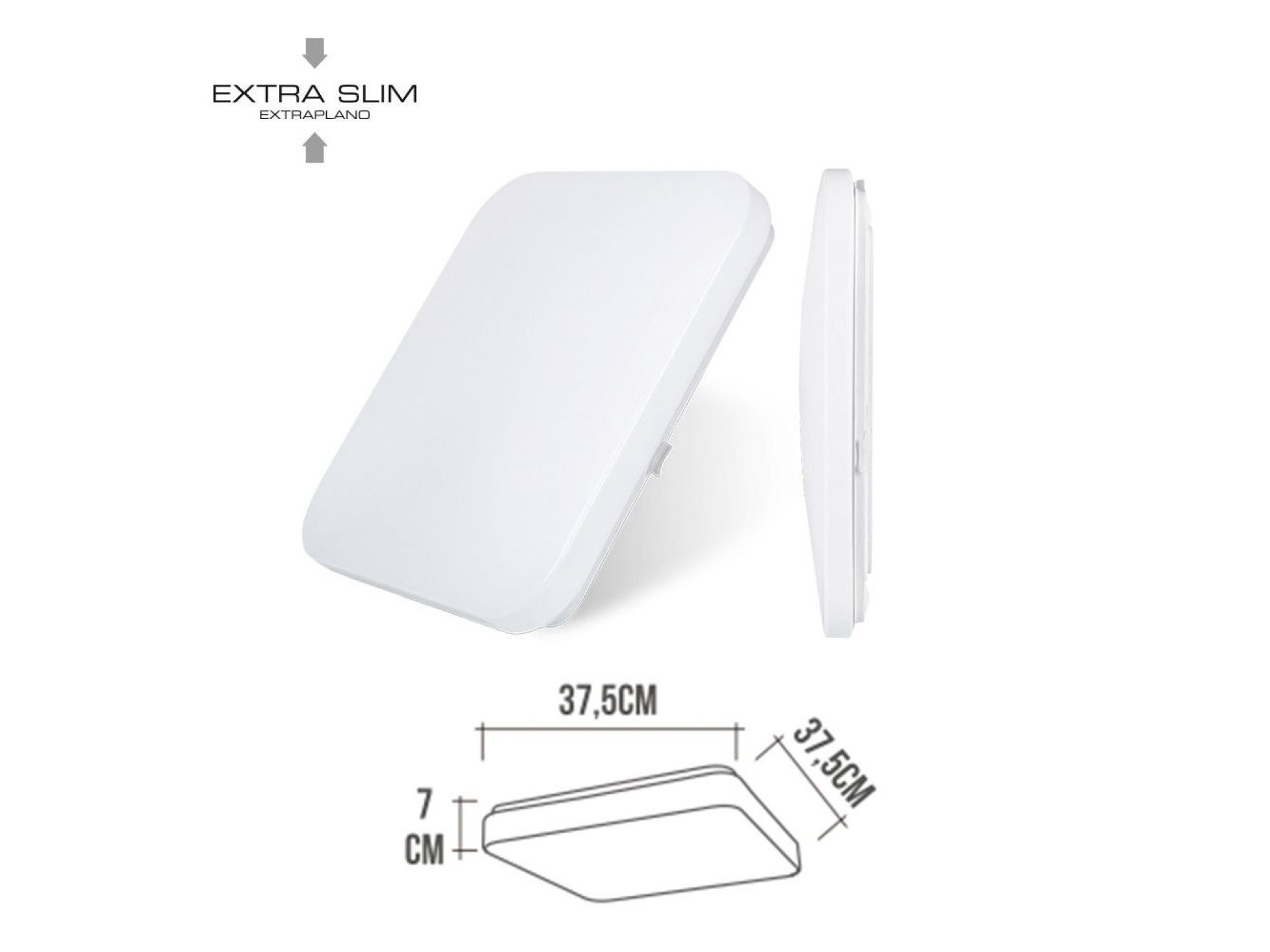 Extra flat square surface led wall light 24 w 4000 k 2490 lm 36,7 x 36,7 x 6,2 cm
