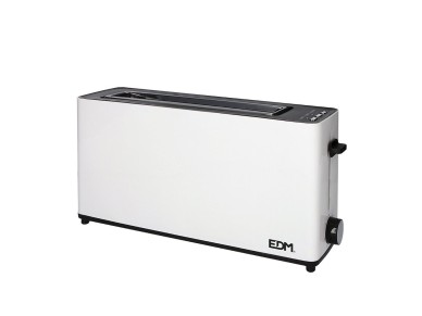 Flat toaster long slot 900w white desing edm