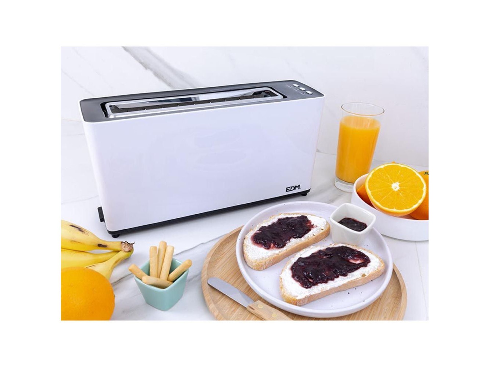 Tostadora ranura larga white design 900 w