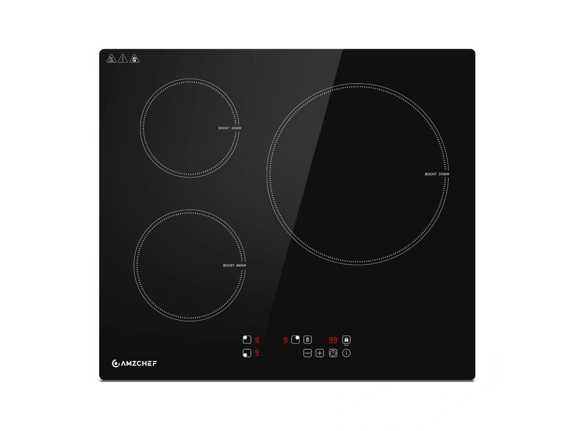 Placa de inducción de 3 zonas AMZCHEF CE-T-74IB3xyzf-CS
