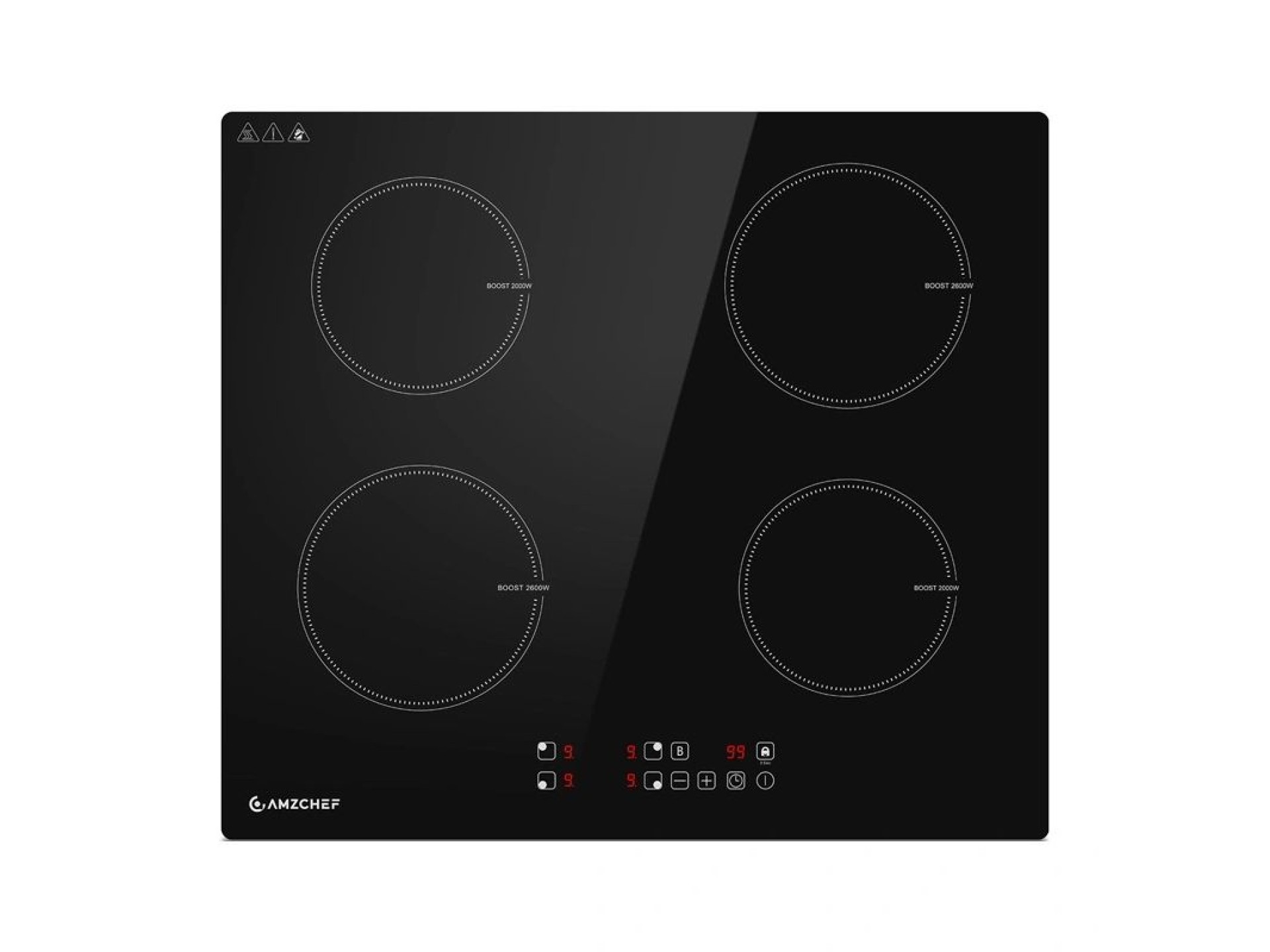 Placa de indução AMZCHEF CE-T-74IB4xyzf-CS de 4 zonas