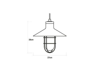 L�mpara de techo metalica vintage e27 60w color negro �27 x 28 cm