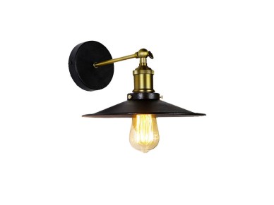 Aplique de pared metalico vintage e27 60 w color negro �28 x 24,5 x 26 cm