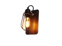Aplique de pared metalico vintage e27 60 w color negro 15 x 22 cm