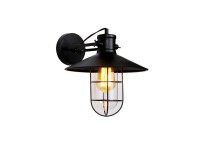 Aplique de pared metalico vintage e27 60 w color negro �32 x 37 x 27,5 cm