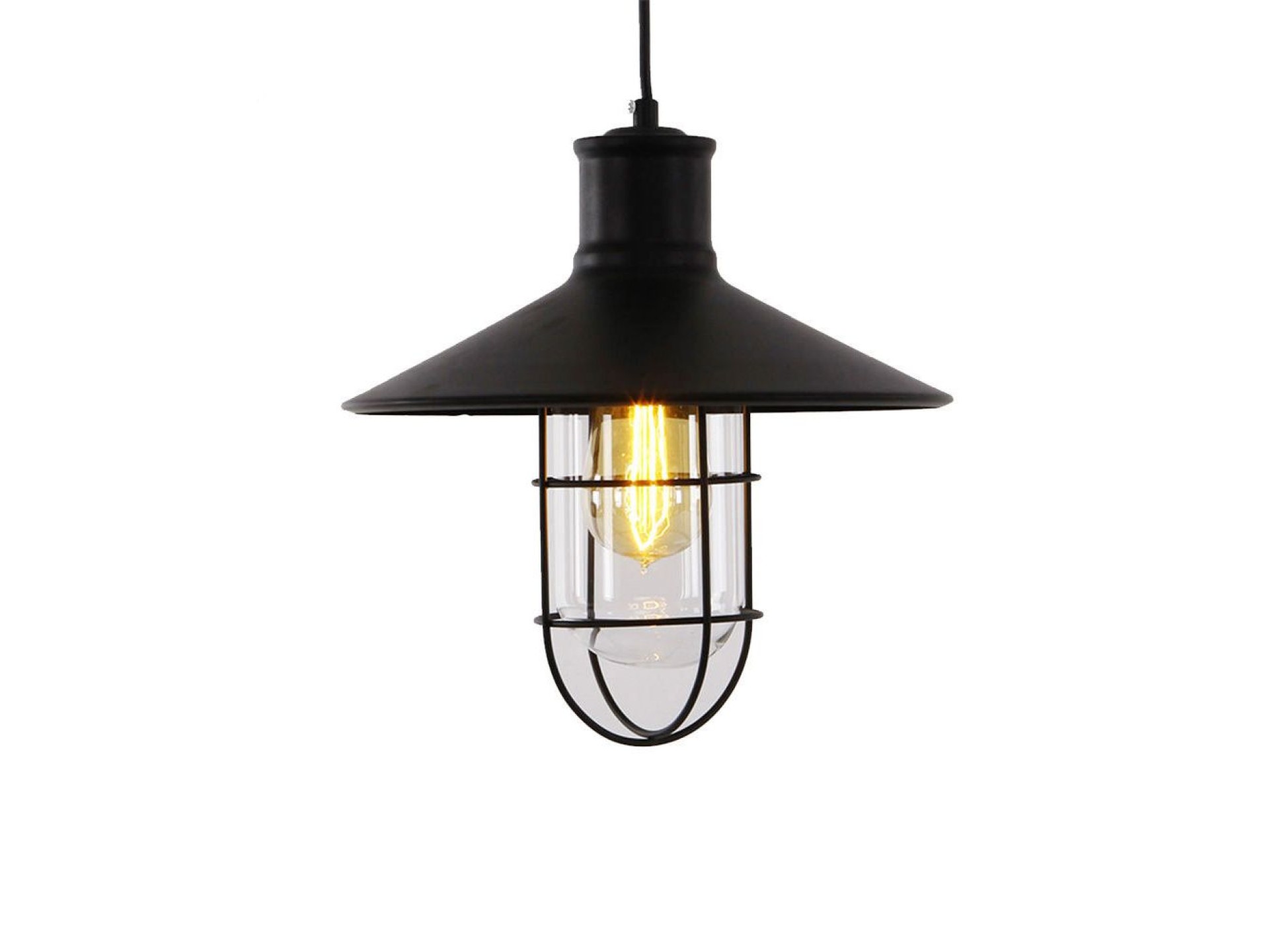 Candeeiro de teto metálico vintage e27 60w cor preto ø27x28cm edm
