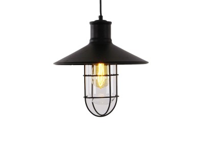 L�mpara de techo metalica vintage e27 60w color negro �27 x 28 cm