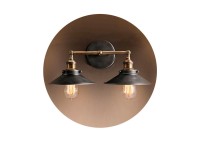 Aplique de pared doble vintage metalico e27 60 w 63 x 29 cm