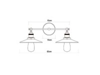 Wall light double vintage metallic e27 60w 63x29cm edm Wall light double vintage metallic e27 60w 63x29cm edm