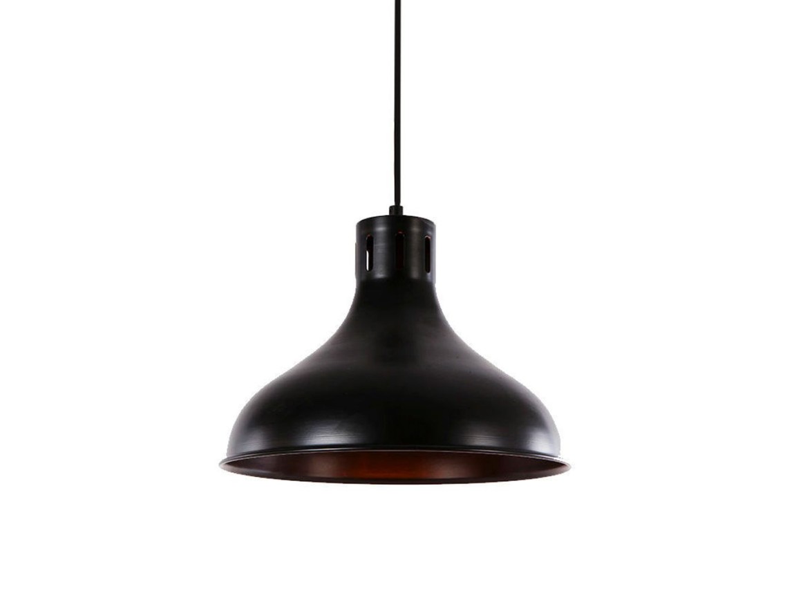 Candeeiro de teto metálico vintage e27 60w cor preto ø29x24cm edm