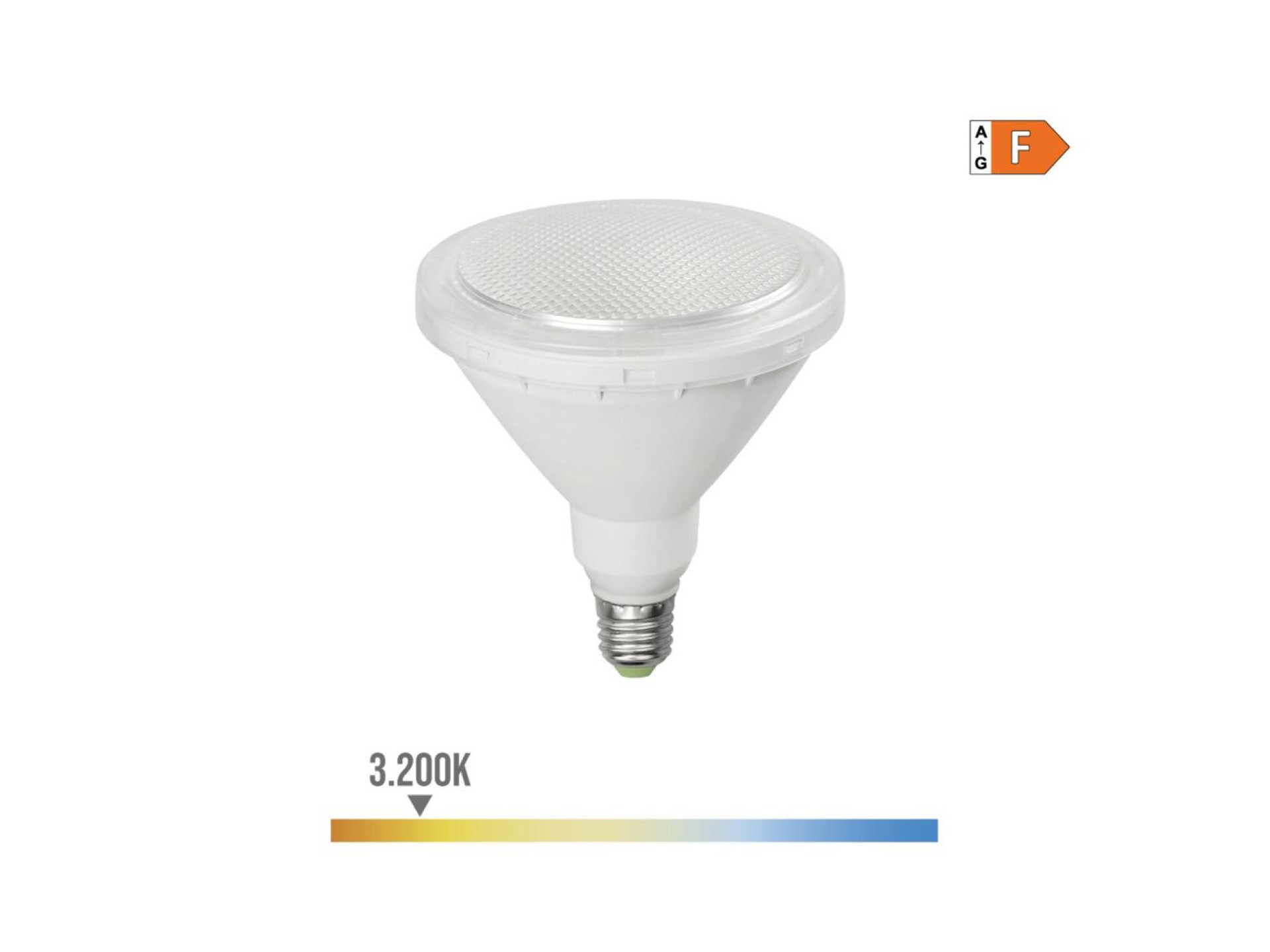 Lâmpada par38 led e27 15w 1510lm 3000k luz quente ip64 ø12x13,8cm edm