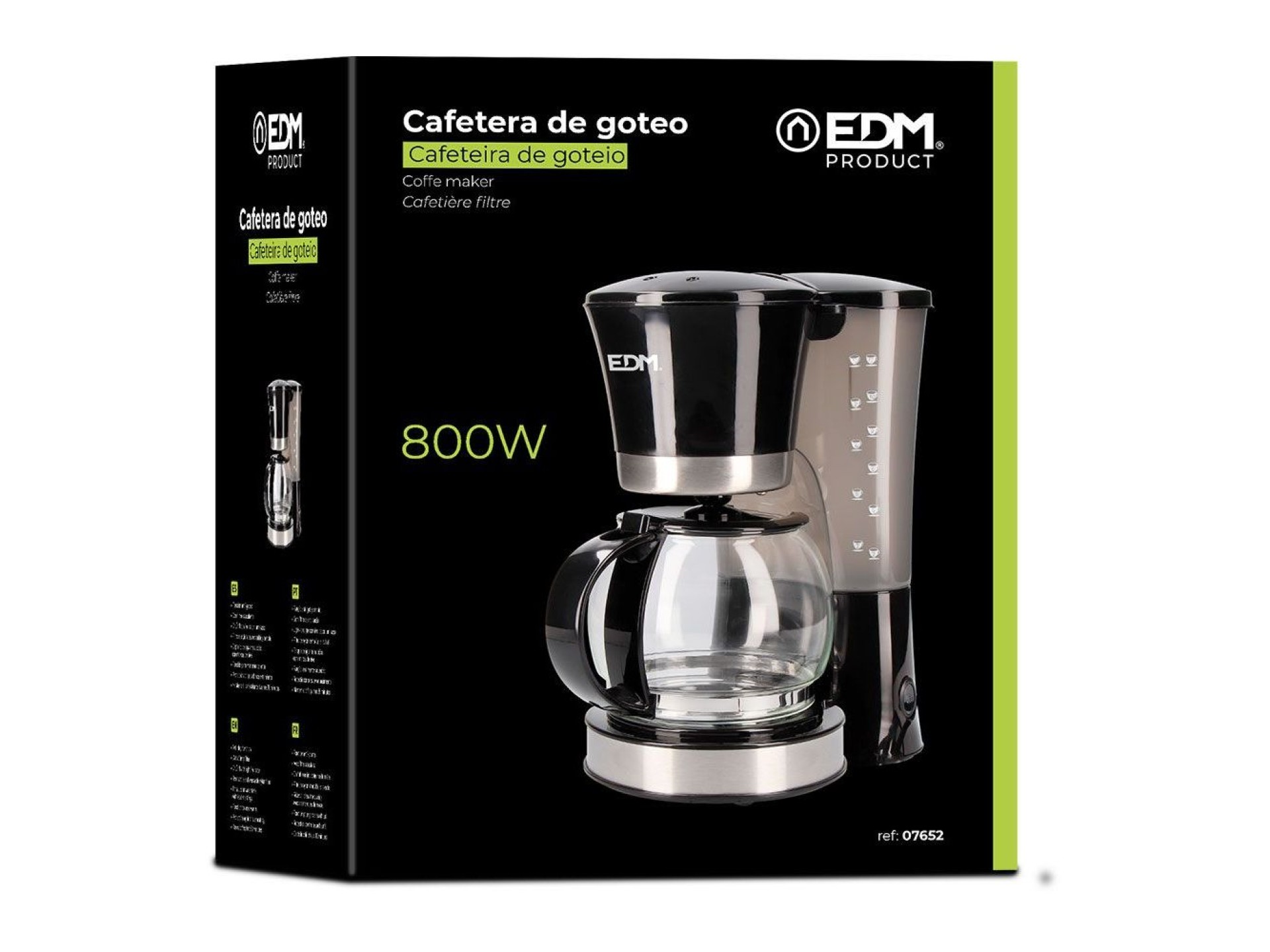 Máquina de café de filtro 12 chávenas 800w edm