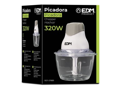 Picadora con recipiente de cristal 320 w