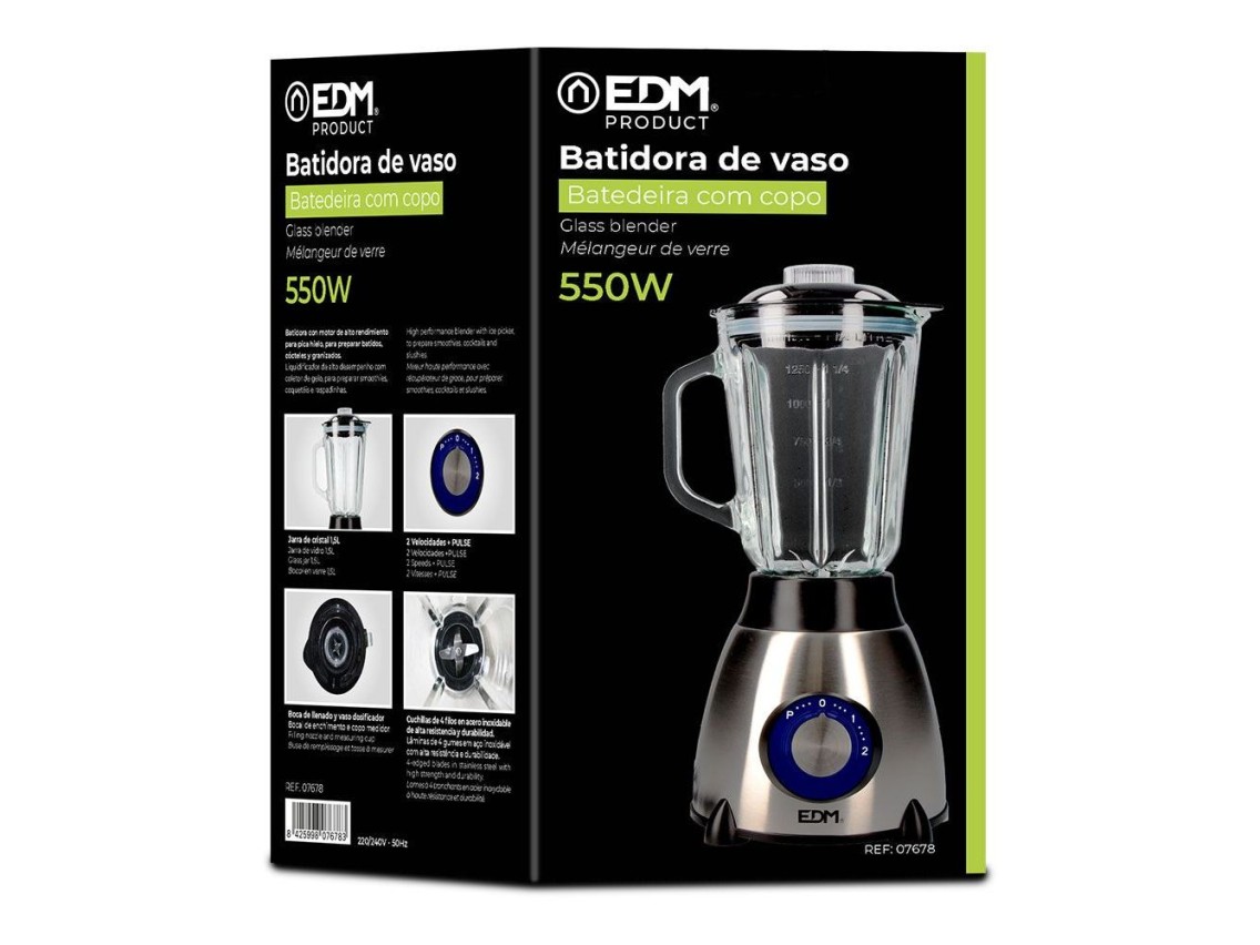 550 w 1.5 l glass blender
