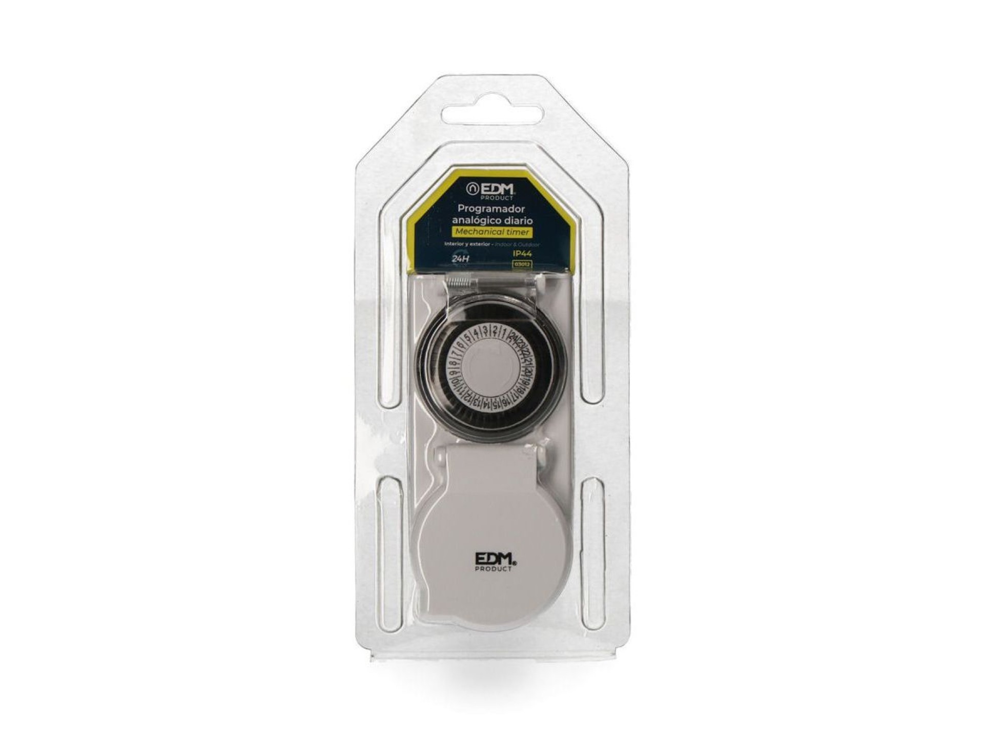 Programador 24 horas analógico ip44 230v 50hz 16a edm