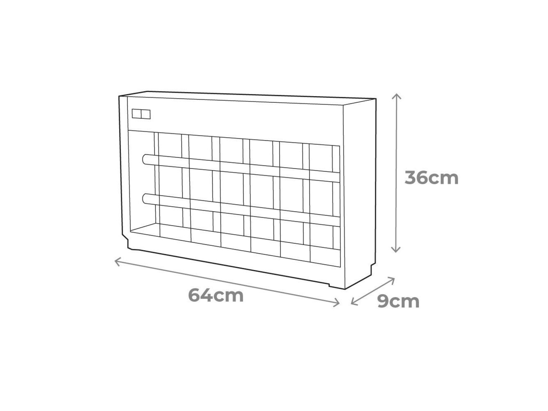 Mata insectos profesional eléctrico, cromo/negro, 2 x 20w, 150 m², 63,5 x 9 x 36 cm