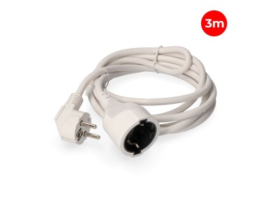 Prolongador con 1 toma 2p+t, 16a 250v~ 3 m de cable h05vv-f 3g1,5mm�, blanco