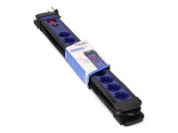 Base multiple 10 tomas 2p+t con interruptor luminoso+protector, 3 m cable h05vv-f 3g1,5 mm� negra / 