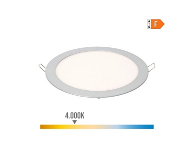 Round recessed led downlight 20 w day light 4000 k 1500 lm chrome ø 22.5cm Round recessed led downlight 20 w day light 4000 k 1500 lm chrome ø 22.5cm