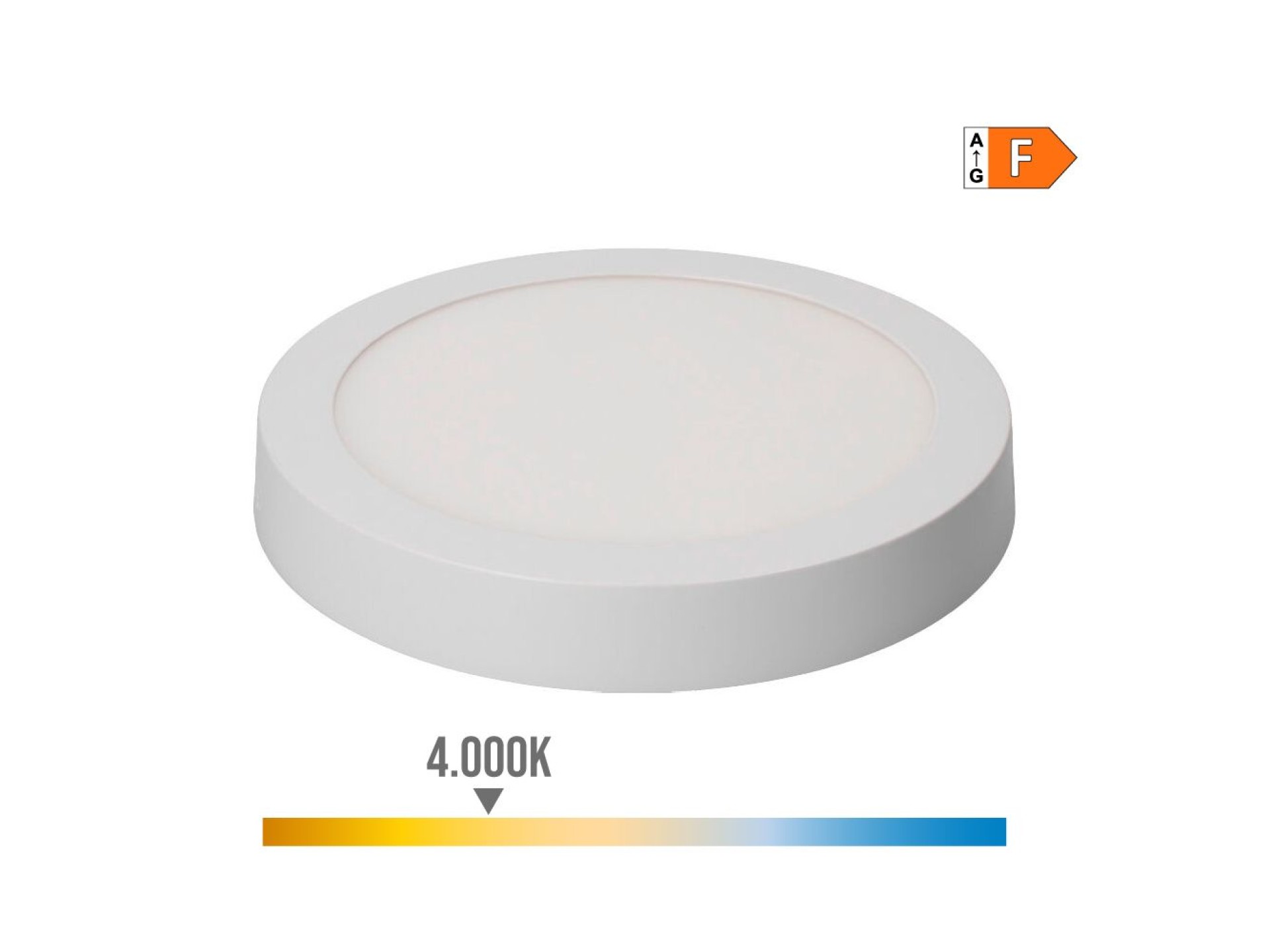 Downlight led de superfície redonda branco 20 w 1500 lm 4000 k luz do dia ø 22 x 3 cm