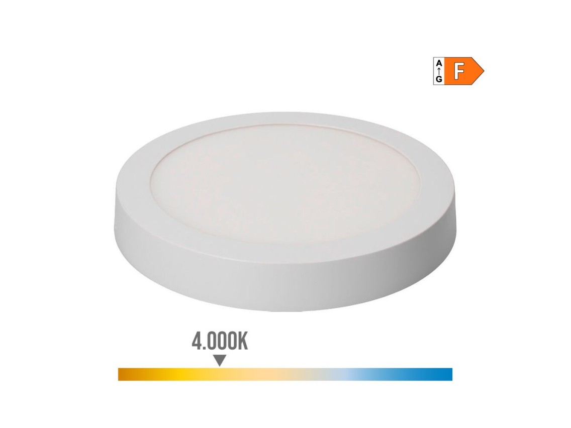 Downlight led de superfície redonda branco 20 w 1500 lm 4000 k luz do dia ø 22 x 3 cm