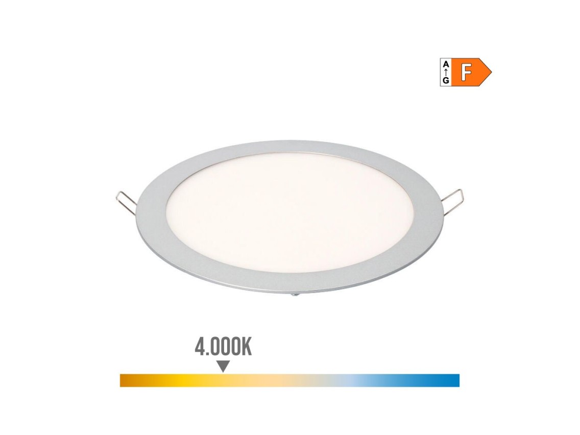 Round recessed led downlight 20 w day light 4000 k 1500 lm chrome ø 22.5cm