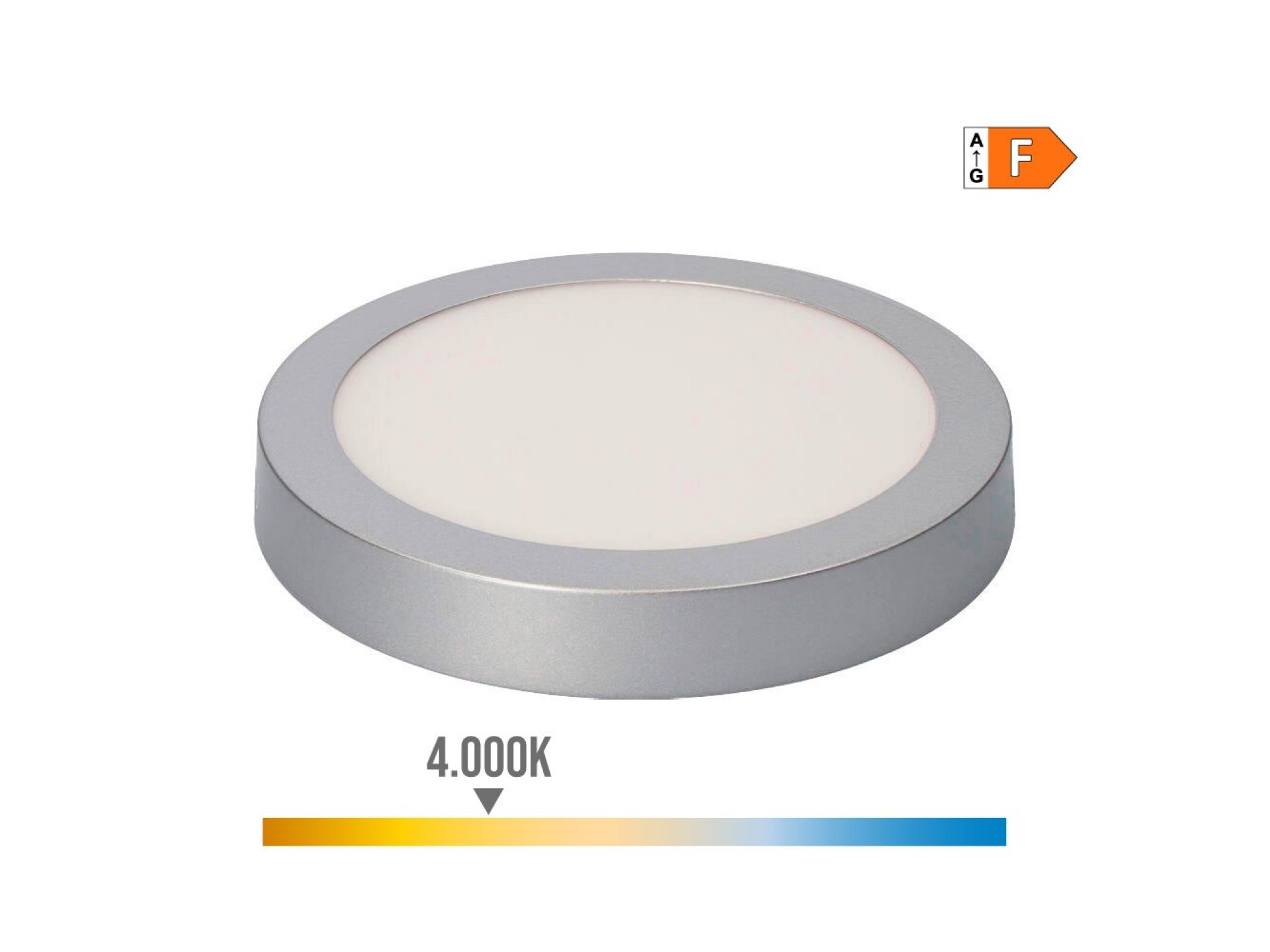 Round chrome surface led downlight 20 w 1500 lm 4000 k daylight ø 22 x 3.5 cm