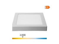 Downlight led superfície quadrado 20w 1500lm 4000k luz dia. cromado 22x22x3cm edm Downlight led superfície quadrado 20w 1500lm 4000k luz dia. cromado 22x22x3cm edm