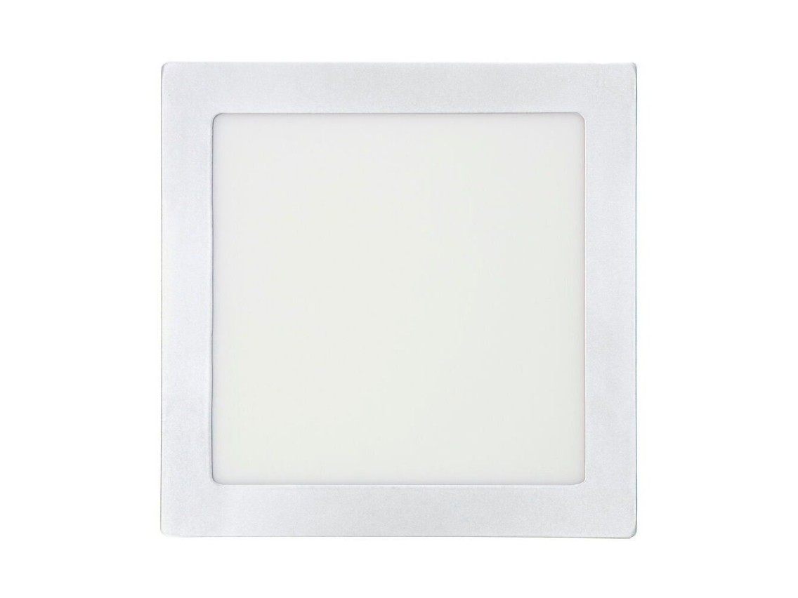 Downlight led superfície quadrado 20w 1500lm 6400k luz fria.cromado 22x22x3,5cm edm