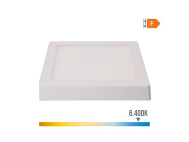 Square surface led downlight 20w 1500lm 6400k cold light white colour 22x22x3,5cm edm Square surface led downlight 20w 1500lm 6400k cold light white colour 22x22x3,5cm edm