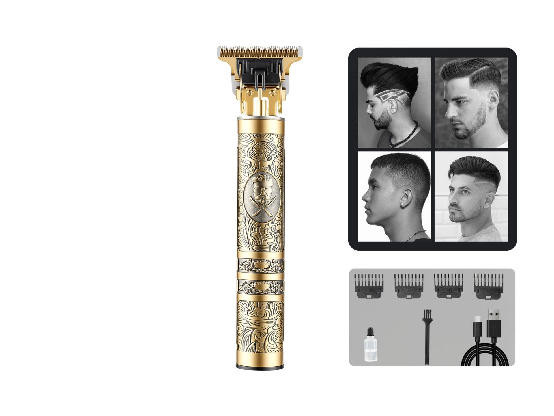 Techancy Maquina de Cortar Cabelo MN6031 com Lamina de Aco, Bateria 18650, USB-C, Corpo Metalico, Do