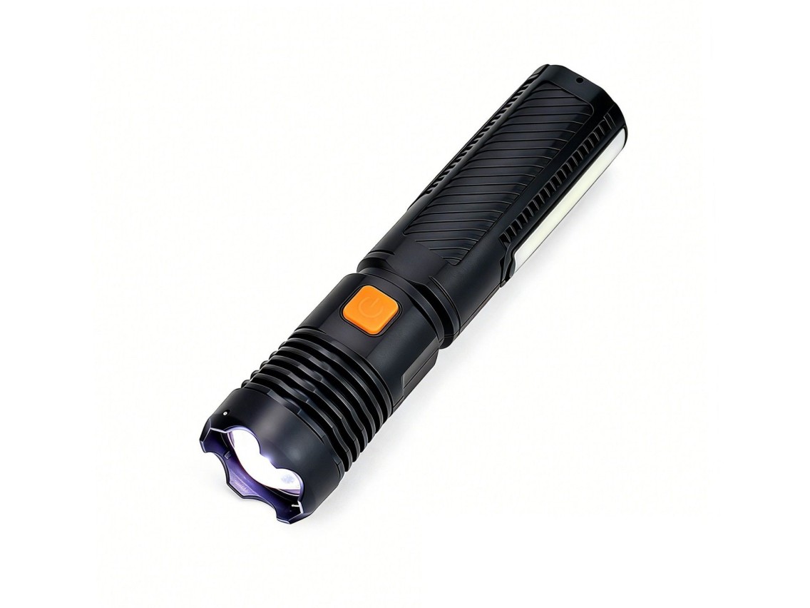 Techancy Lanterna LED Recarregavel MO1211 com Luz COB, USB-C, Funcao Power Bank, Modos de Luz, para