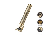Techancy MN6031 Hair Clipper with Steel Blade, 18650 Battery, USB-C, Metal Body, Gold