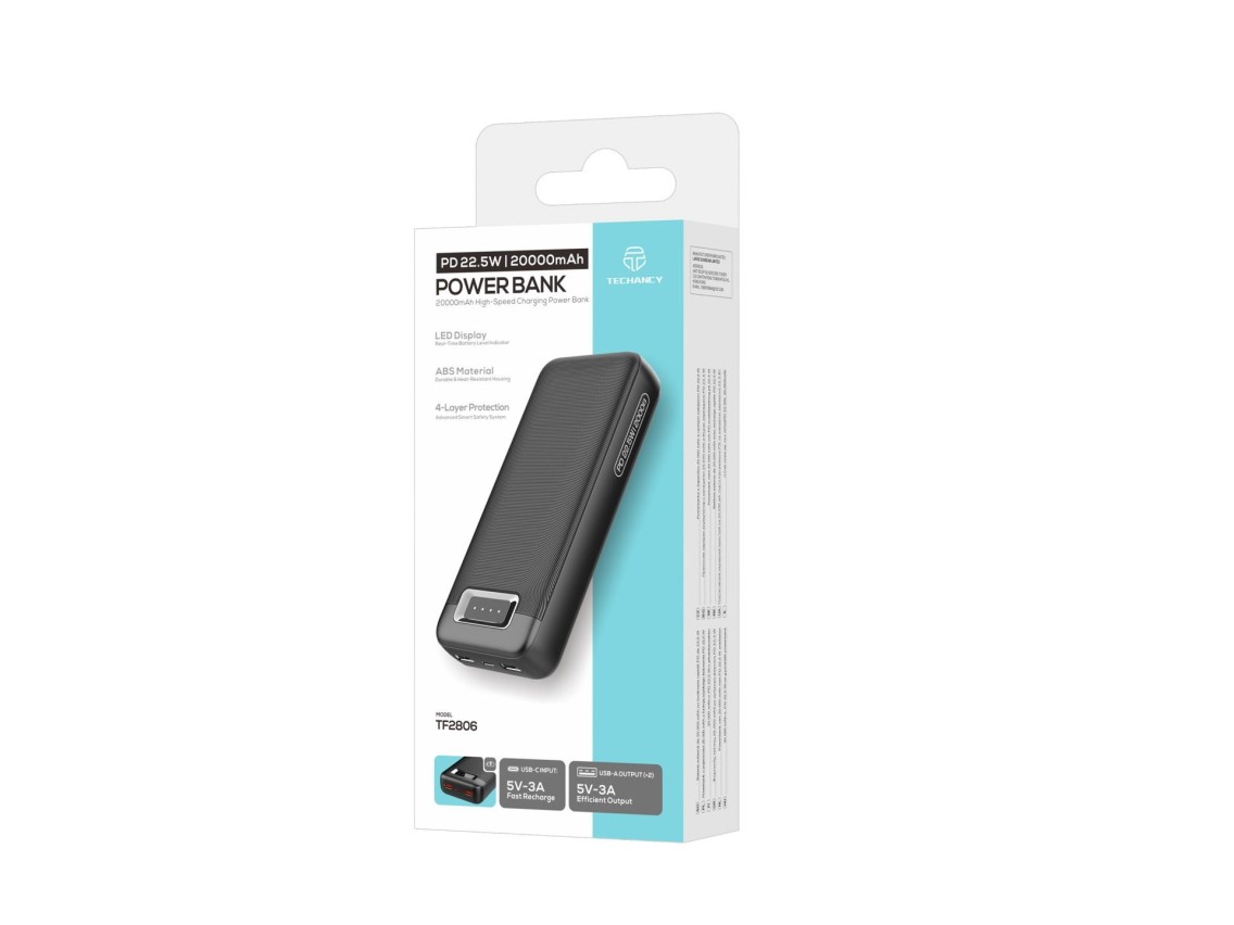Power Bank 20000mAh 22.5W TECHANCY TF2806 USB-C
