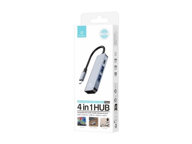 Techancy KT2908 4-in-1 USB-C Hub with HDTV, PD, USB 3.0 and USB 2.0, Compatible with PC and Mobile P