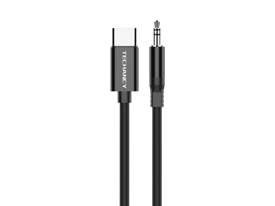 Cable de audio digital Techancy KQ2605 USB-C a 3,5 mm, 1 m, trenzado, compatible con teléfonos móvil