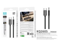 Cable de audio digital Techancy KQ2605 USB-C a 3,5 mm, 1 m, trenzado, compatible con teléfonos móvil Cable de audio digital Techancy KQ2605 USB-C a 3,5 mm, 1 m, trenzado, compatible con teléfonos móvil