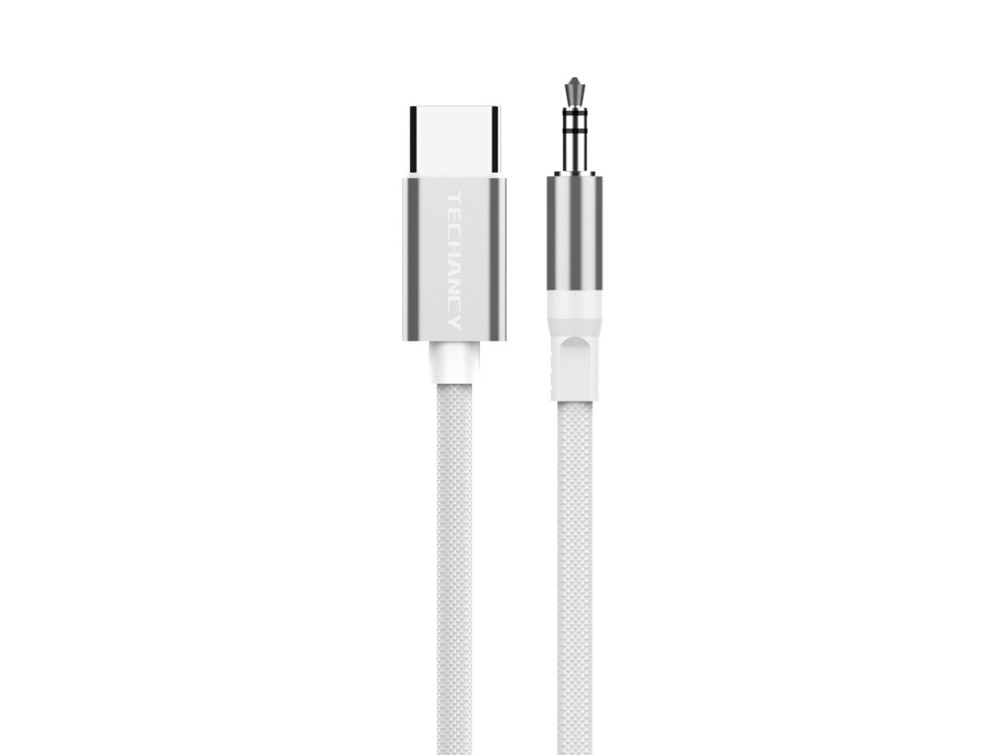 Cable de audio digital Techancy KQ2605 USB-C a 3,5 mm, 1 m, trenzado, compatible con teléfonos móvil