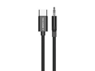 Techancy KQ2605 Type-C to 3.5mm Digital Audio Cable, 1M, Braided, Compatible with Mobile Phones, Car