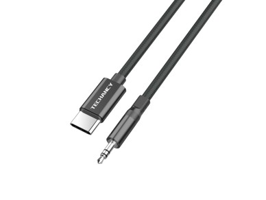 Techancy KQ2605 Type-C to 3.5mm Digital Audio Cable, 1M, Braided, Compatible with Mobile Phones, Car