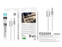 Techancy Cabo Audio Digital KQ2604 8-Pin para 3.5mm, 1M, Trancado, Compativel com Telemovel, Carro e Techancy Cabo Audio Digital KQ2604 8-Pin para 3.5mm, 1M, Trancado, Compativel com Telemovel, Carro e